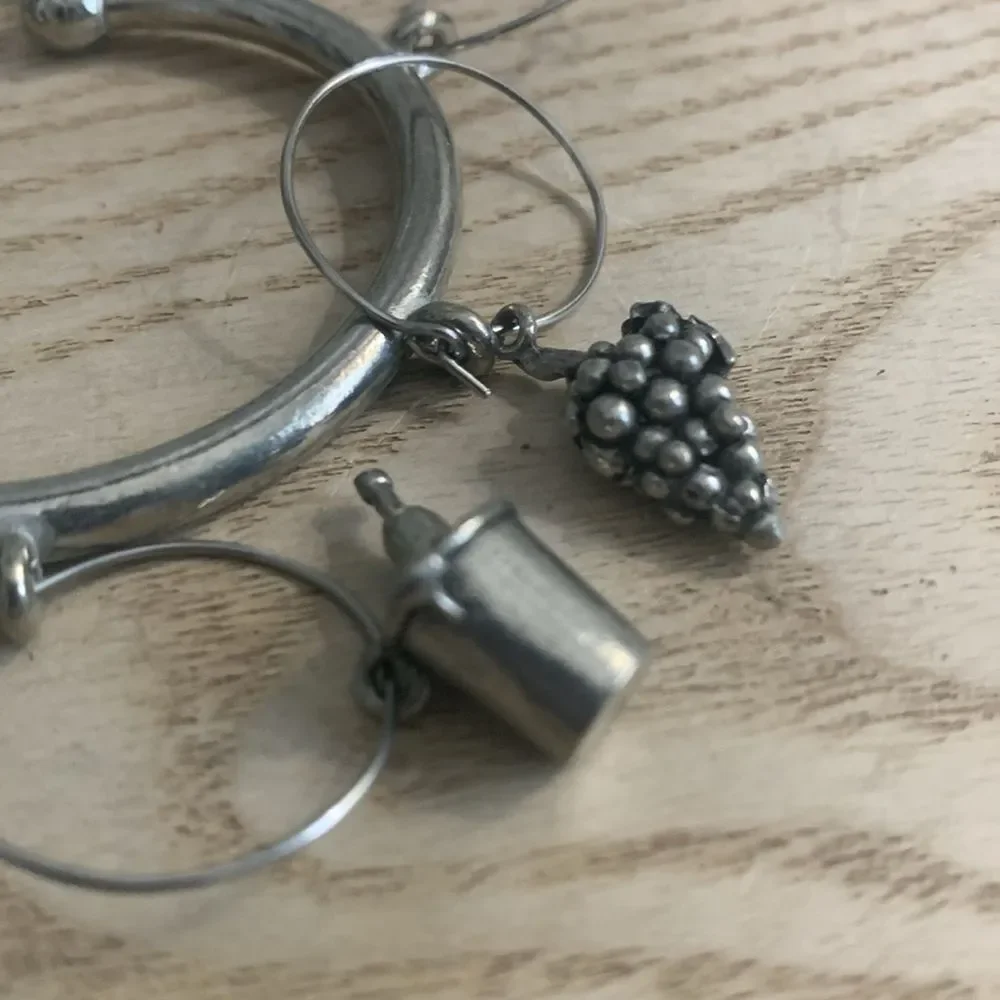 Pottery Barn Metal Harvest Wine Charms Set Of 6 Charms